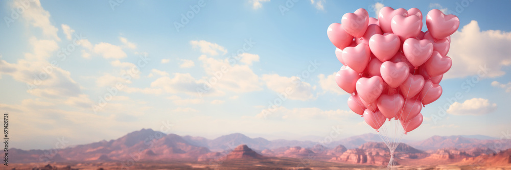 Helium Balloons Soaring Skyward as Hearts Cherish the Graceful Ascension