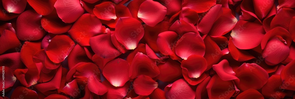 Exquisite aerial backdrop with scattered red rose petals Exquisite aerial backdrop with scattered red rose petals