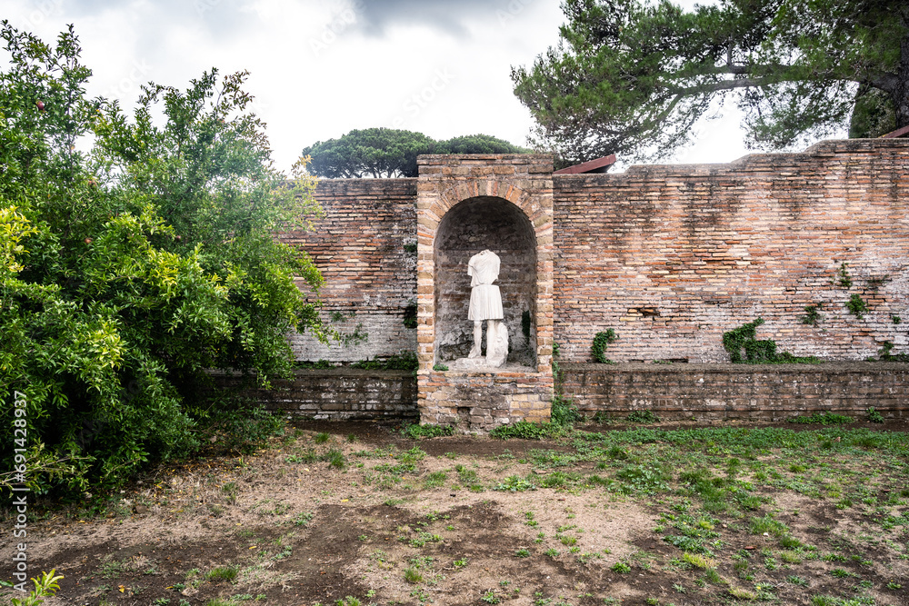 ostia antica port on the Tiber in Rome. Roman Archeology site