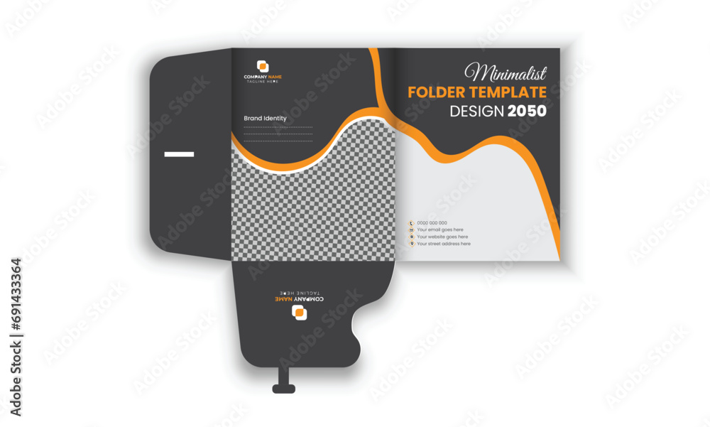 conceptual and professional Vector business presentation folder template - obrazy, fototapety, plakaty 