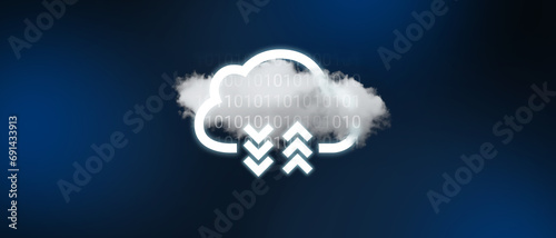 Cloud computing concept.Abstract cloud server connection storage technology background.