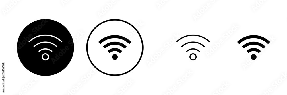 WIFI Icons set. signal vector icon. Wireless and wifi icon or sign for remote internet access WIFI Icons set. signal vector icon. Wireless and wifi icon or sign for remote internet access