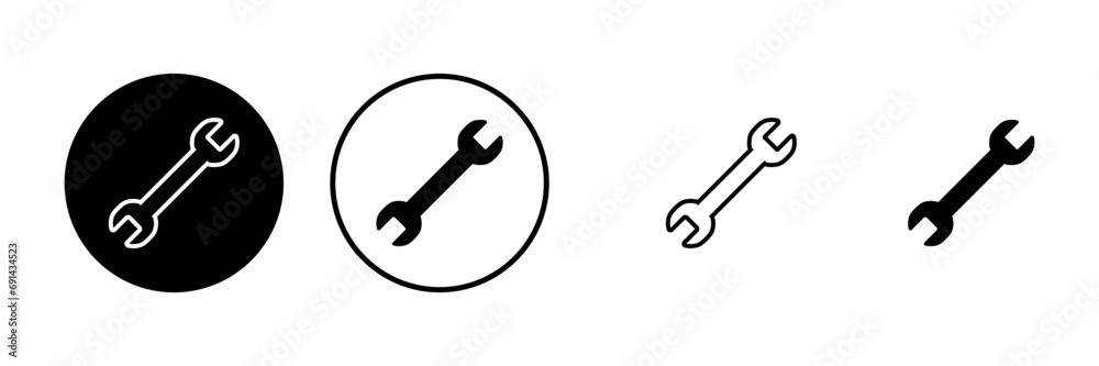 wrench icons set. Wrench vector icon. Spanner symbol wrench icons set. Wrench vector icon. Spanner symbol