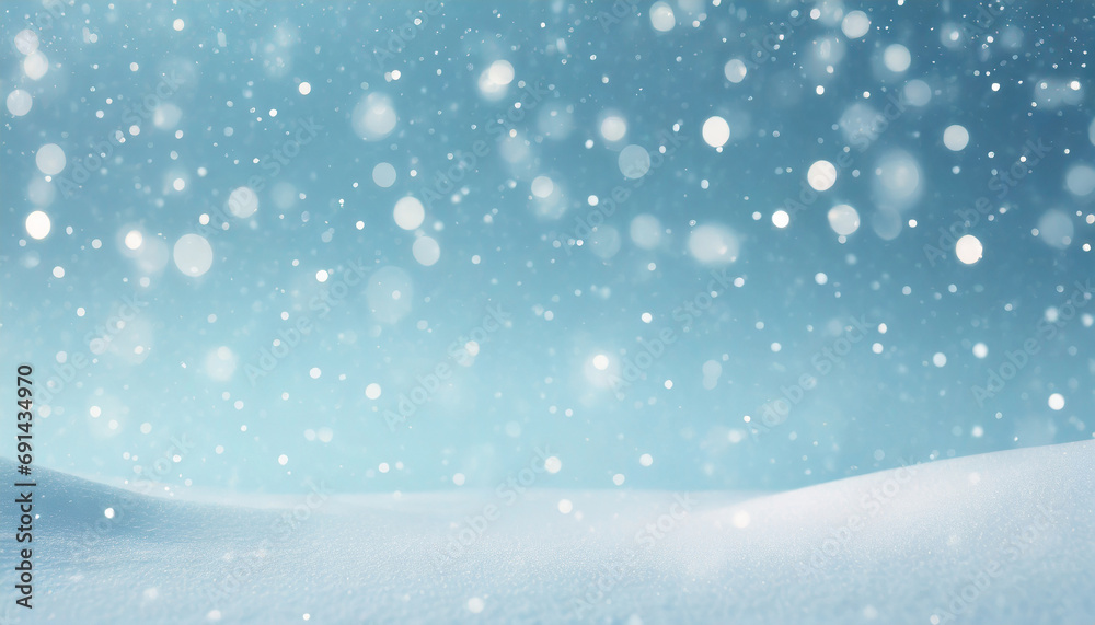 Abstract winter wonderland Christmas background with blue sky, bokeh fairy lights in a snow landscape. ai generated. Abstract winter wonderland Christmas background with blue sky, bokeh fairy lights in a snow landscape. ai generated.