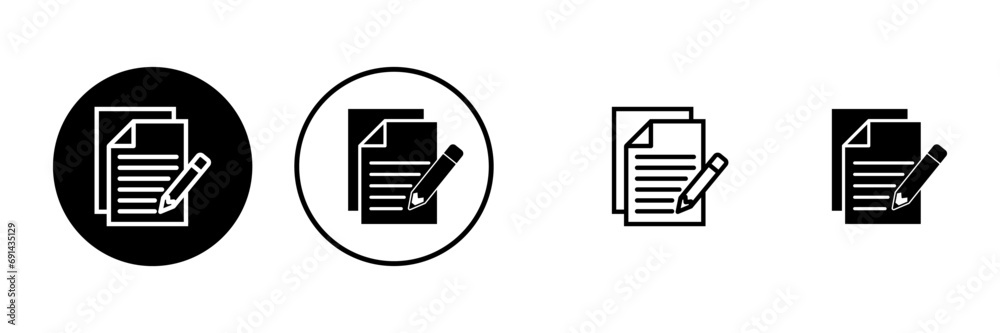 Note icons set. Taking note icon vector. Edit line icon. Document write. Content writing Note icons set. Taking note icon vector. Edit line icon. Document write. Content writing