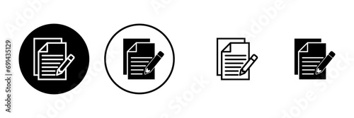 Note icons set. Taking note icon vector. Edit line icon. Document write. Content writing