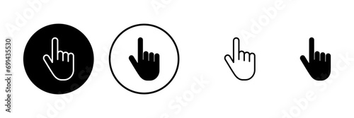 Hand cursor icons set. Hand click icon. Finger pointer isolated vector photo