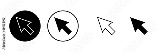 Click icons set. Cursor icon. Computer mouse click cursor black arrow icons