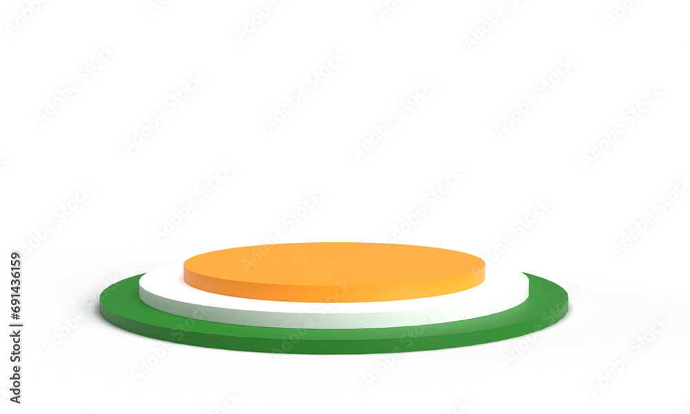 orange yellow white green colour podium round circle object step symbol sign icon decoration ornament republic india country national 26 january platform stage happy stage sale government politic  - obrazy, fototapety, plakaty 