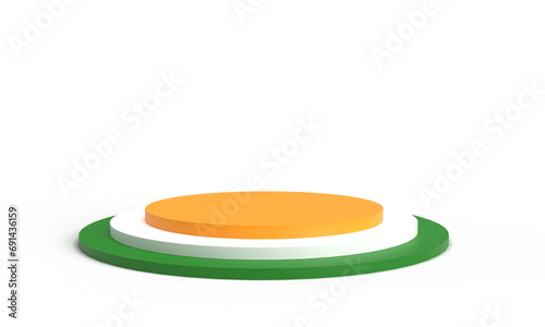 orange yellow white green colour podium round circle object step symbol sign icon decoration ornament republic india country national 26 january platform stage happy stage sale government politic 