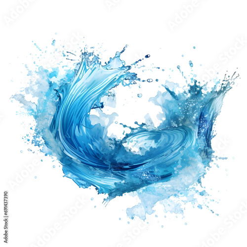 circle water splash isolated on white background