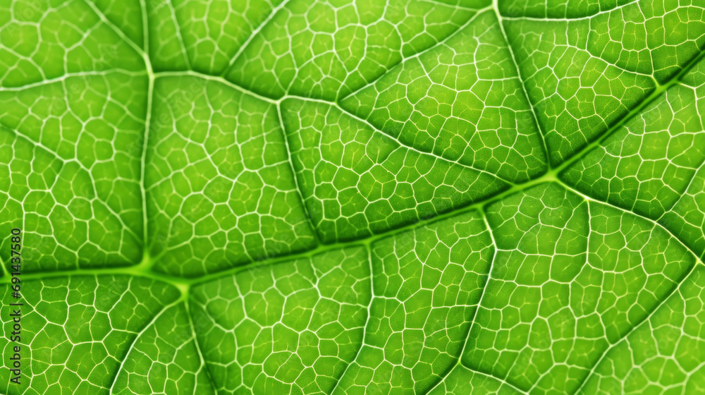 Fresh green leaf texture macro close-up. Generative AI Fresh green leaf texture macro close-up. Generative AI