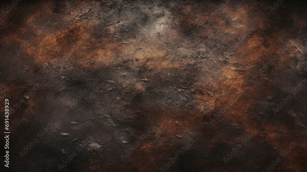Naklejka premium Burnt metal texture background, grunge rusty metal texture, Generative AI