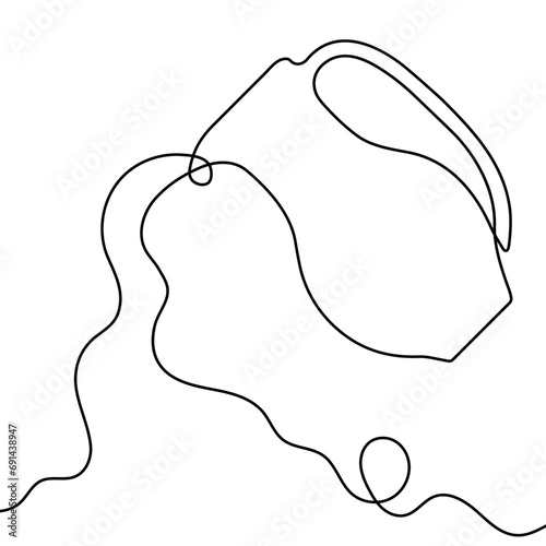 Continuous line drawing of jug. Single line decanter icon.