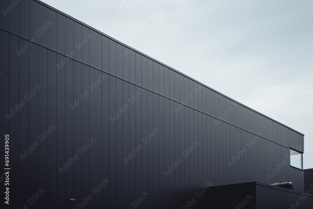 Obraz premium a black building with a clock on the side