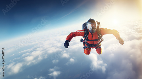 skydiver in the air during free fall