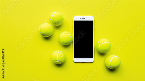 tennis ball with mobile phone  © iwaart