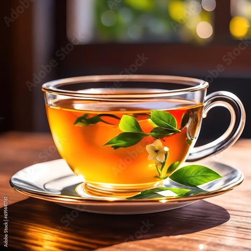 Photo of a cup of jasmine tea by Ai generated
