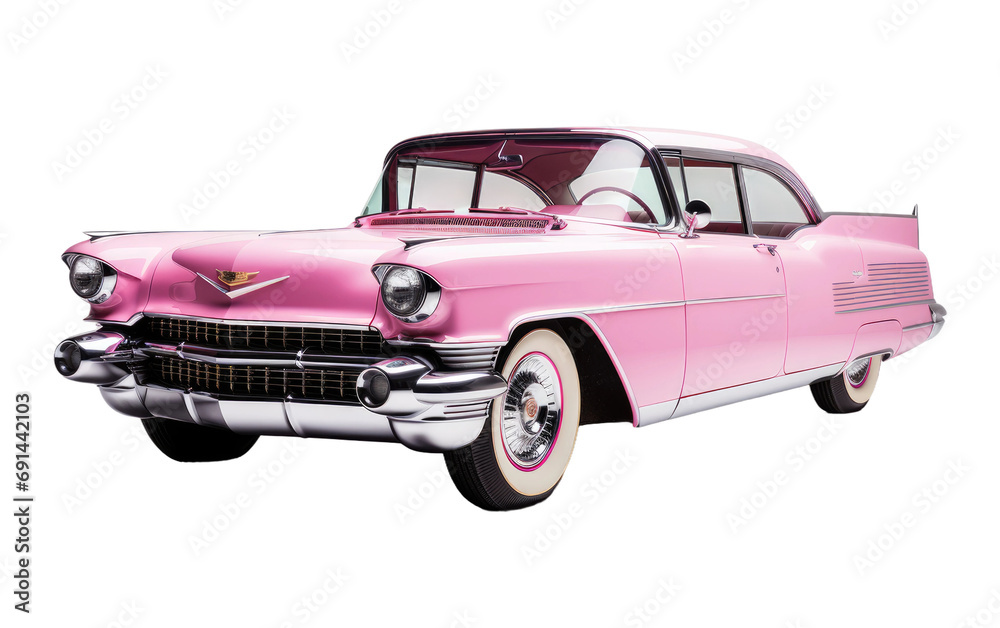 Pink Cadillac On Transparent Background