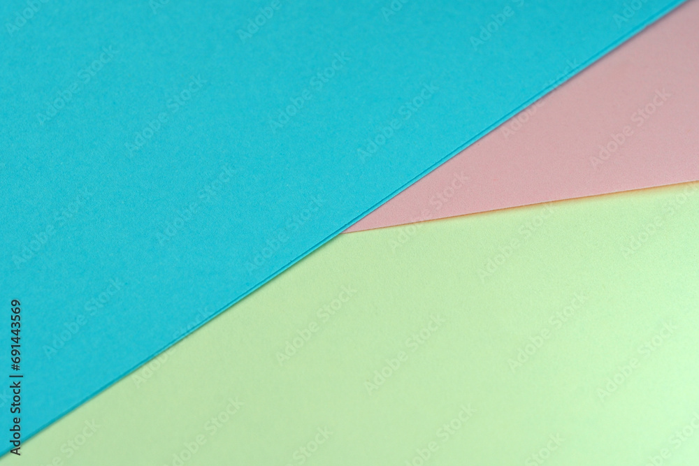 Sheets of colored paper lie at an angle Sheets of colored paper lie at an angle