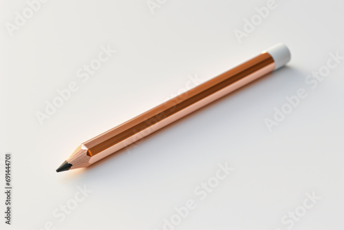 a pencil with a white tip on a white surface