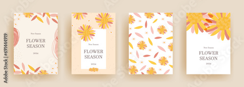 Wallpaper Mural artistic background template with floral elements. Beautiful banners with flowers design. Vector illustration for card, banner, invitation, social media post, poster, mobile apps, advertising Torontodigital.ca