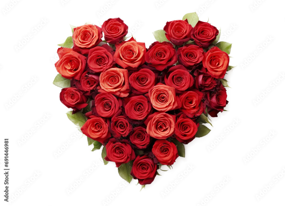 Red roses arranged in a happy heart shape isolated on transparent background Red roses arranged in a happy heart shape isolated on transparent background