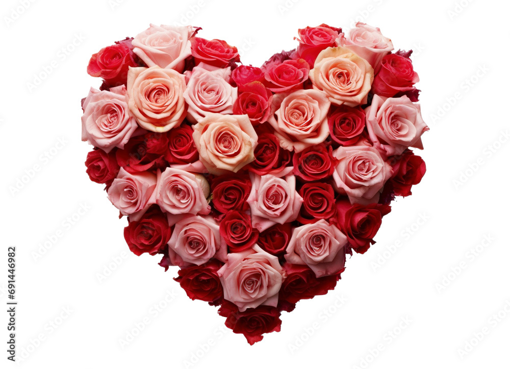 Red roses arranged in a happy heart shape isolated on transparent background Red roses arranged in a happy heart shape isolated on transparent background