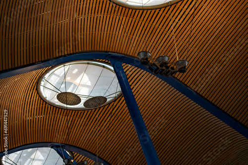 Photo of the roof and light windows of the satellite terminal T4 of the Barajas airport, in the Spanish city of Madrid, this international airport is one of the largest and most important in the world