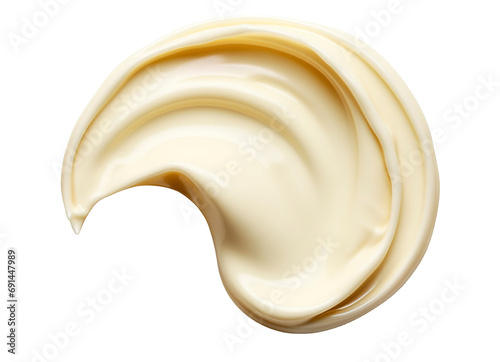 White condensed milk, Mayonnaise drop and splash isolated on transparent background