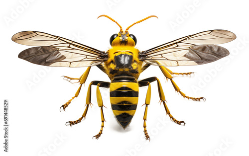 Yellow Legged Clearwing Moth insect isolated on a transparent background.