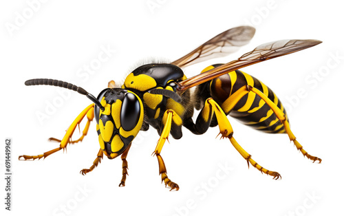Yellow Jacket insect isolated on a transparent background.