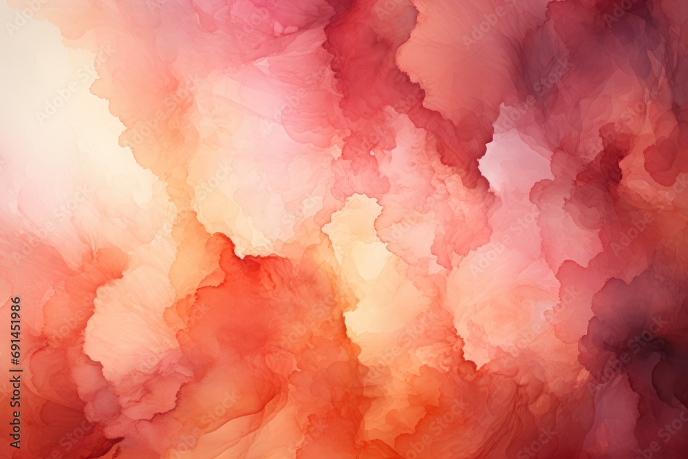 Fototapeta premium Abstract watercolor paper background in peach fuzz color, 2024 year trend 