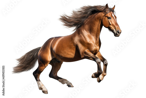 a horse in running PNG isolated on white transparent background