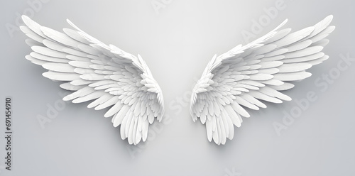 White Angel wings isolated on white background