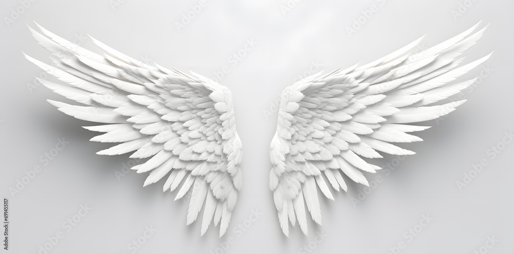 Obraz premium White Angel wings isolated on white background