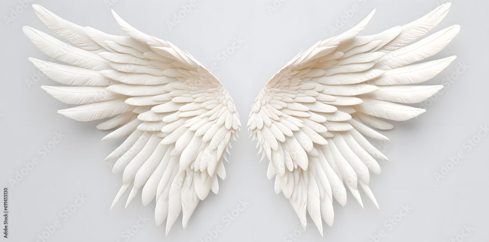Obraz premium White Angel wings isolated on white background
