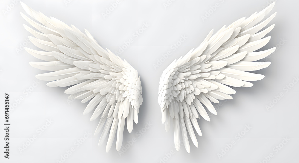Obraz premium White Angel wings isolated on white background