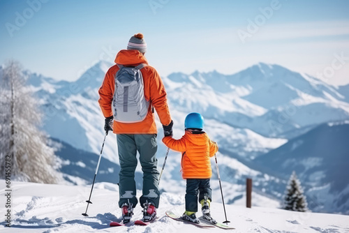 Family Ski Vacation In The Alps Mountains photo
