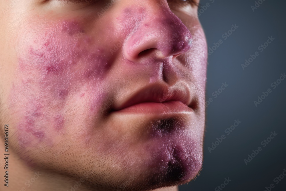 Lupus Rash On Face Of Man Medical Illustration