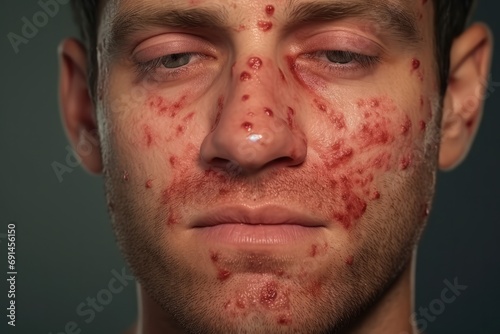 Lupus Rash On Face Of Man Medical Illustration photo