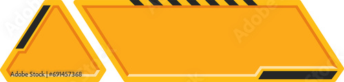 Lower third infographic template, Industrial warning label sign