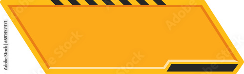 Lower third infographic template, Industrial warning label sign
