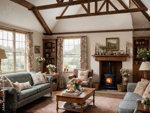 Photo Of Living Room With An English Cottage Vibe