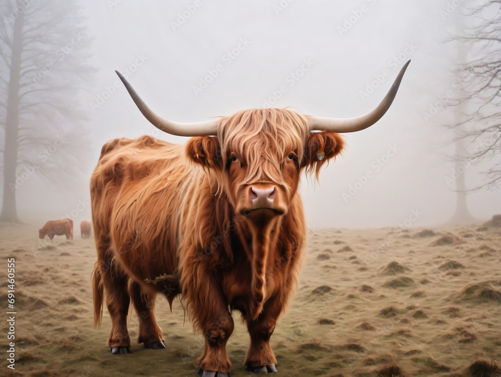 Photo Of Highland Cow In A Dreamy Mist