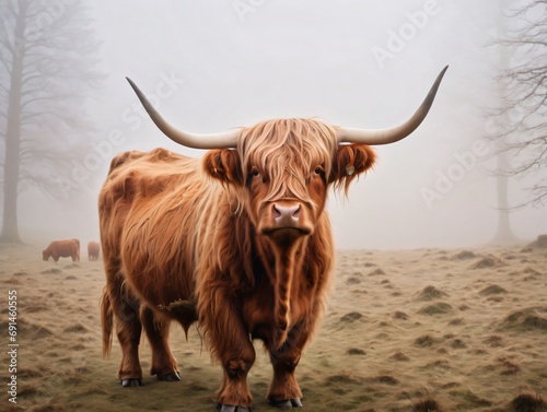 Photo Of Highland Cow In A Dreamy Mist