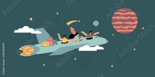 Space trip. Cosmonautics. Flights in space. Space tourism.