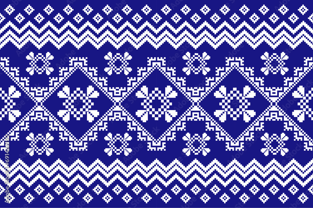 Fototapeta premium Traditional ethnic,geometric ethnic fabric pattern for textiles,rugs,wallpaper,clothing,sarong,batik,wrap,embroidery,print,background,vector illustration,black and white pattern