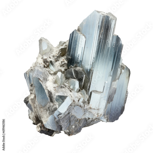 A natural assemblage of erbium crystals with their characteristic metallic gleam