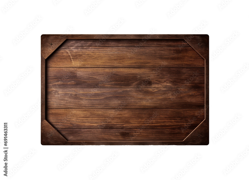 Wooden board isolated on transparent background